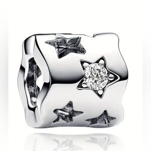 S925 Silver Plated Star Bracelet Charm~ For Pandora & Most Others
